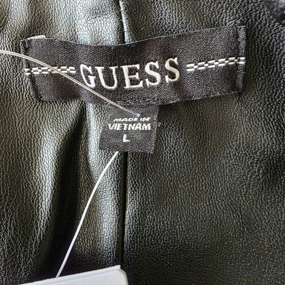 GUESS Corset Faux-Leather Leggings Black Size Large - Picture 6 of 11